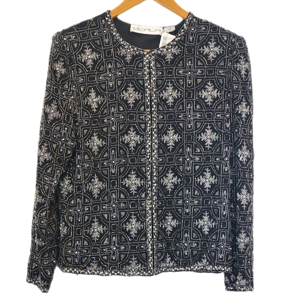 NWT Beautiful Silk Beaded Jacket. Gorgeous